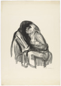 Käthe Kollwitz. Young Girl in the Lap of Death (Tod hält Mädchen im Schoß) from the series Death (Tod). (1934)