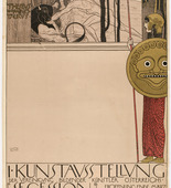Gustav Klimt. Poster for the First Secession Exhibition (censored version) (1. Kunstausstellung Secession). 1898