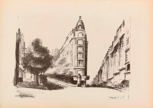 Jean Marchand. View of a Street (Strassenansicht) (plate, preceding p. 63) from Jahrbuch der jungen Kunst, vol. 5. 1924