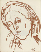 Gustav Schaffer. Girl's Head (Mädchenkopf) (plate, preceding p. 9) from Künstler abseits vom Wege. 10 Jahre deutscher Kunst in der Provinz. 1918