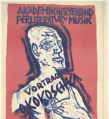 Oskar Kokoschka. Self-Portrait, Hand on Chest (Selbstbildnis, Hand auf der Brust). (1911-12, published 1912)