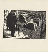 Emil Orlik. The Old Jewish Cemetery in Prague (Der alte Judenfriedhof in Prag) from Small Woodcuts (Kleine Holzschnitte). 1920 (prints executed 1896-1899)