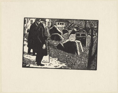 Emil Orlik. The Old Jewish Cemetery in Prague (Der alte Judenfriedhof in Prag) from Small Woodcuts (Kleine Holzschnitte). 1920 (prints executed 1896-1899)