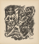 René Beeh. The Wicked-Holy Vitalis (Der schlimm-heilige Vitalis) (plate 2) from Gottfried Keller-Bilderbuch. Zum Hundertsten Geburtstag Gottfried Kellers. 1914