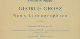 George Grosz. Table of contents from the portfolio Got mit uns (God with Us). (1920)
