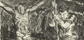 Max Beckmann. Throwing Dice before the Cross (Die Würfler unter dem Kreuz) from Six Lithographs to the New Testament (Sechs Lithographien zum Neuen Testament). (1911)