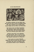 Ernst Ludwig Kirchner. The Morgue (Die Morgue) (headpiece, page 5) from Umbra vitae (Shadow of Life). 1924