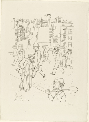 zoom George Grosz. War Invalid and Workers (Kriegsinvalide und Arbeiter) from In the Shadows (Im Schatten). (1920/21, published 1921)