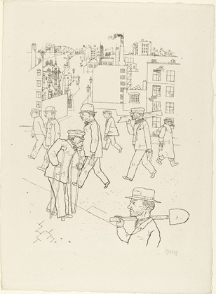 George Grosz. War Invalid and Workers (Kriegsinvalide und Arbeiter) from In the Shadows (Im Schatten). (1920/21, published 1921)