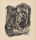 René Beeh. Spiegel the Kitten (Spiegel das Kätzchen) (plate 7) from Gottfried Keller-Bilderbuch. Zum Hundertsten Geburtstag Gottfried Kellers. 1914