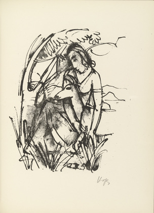 Karl Hofer. Plate 4 (folio 10) from Liebesgedichte (Love Poems). 1922