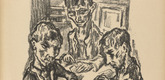 René Beeh. The Three Just Comb Makers (Die drei gerechten Kammacher) (plate 8) from Gottfried Keller-Bilderbuch. Zum Hundertsten Geburtstag Gottfried Kellers. 1914
