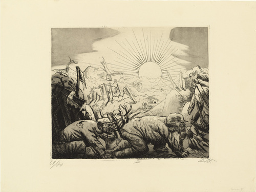 Otto Dix. Ration Carrying near Pilkem (Essenholer bei Pilkem) from The War (Der Krieg). (1924)