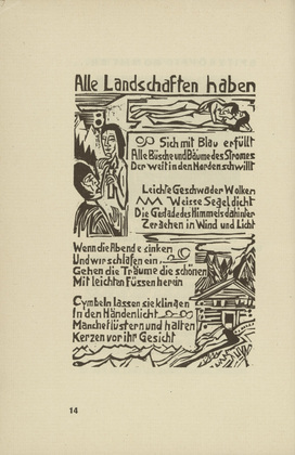 Ernst Ludwig Kirchner. All Landscapes Have... (Alle Landschaften haben...) (plate, page 14) from Umbra vitae (Shadow of Life). 1924