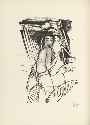 Karl Hofer. Plate 7 (folio 14 verso) from Liebesgedichte (Love Poems). 1922