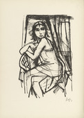 Karl Hofer. Plate 9 (folio 17) from Liebesgedichte (Love Poems). 1922