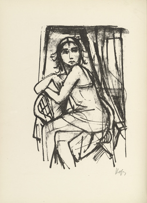 Karl Hofer. Plate 9 (folio 17) from Liebesgedichte (Love Poems). 1922