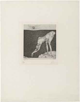 Paul Klee. A Man Sinking Before the Crown (Ein Mann versinkt vor der Krone) from the series Inventions (Inventionen). 1904