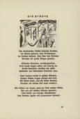 Ernst Ludwig Kirchner. The Cities (Die Städte) (headpiece, page 19) from Umbra vitae (Shadow of Life). 1924
