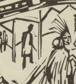 Ernst Ludwig Kirchner. The Cities (Die Städte) (headpiece, page 19) from Umbra vitae (Shadow of Life). 1924