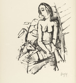 Karl Hofer. Plate 11 (folio 20 verso) from Liebesgedichte (Love Poems). 1922