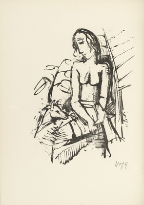 Karl Hofer. Plate 11 (folio 20 verso) from Liebesgedichte (Love Poems). 1922