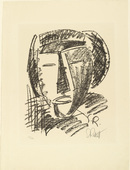 Karl Schmidt-Rottluff. Head (Kopf) from the portfolio Seventeen Lithographs (Siebzehn Steinzeichnungen). (1921)