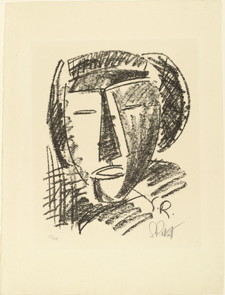 Karl Schmidt-Rottluff. Head (Kopf) from the portfolio Seventeen Lithographs (Siebzehn Steinzeichnungen). (1921)