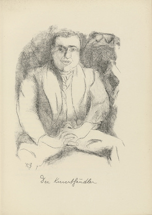 Rudolf Grossmann. The Art Dealer (Der Kunsthändler) (plate, after p. 148) from Ganymed. Blätter der Marées-Gesellschaft, vol. 1. 1919