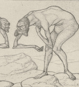 Paul Klee. Two Men Meet, Each Believing the Other to Be of Higher Rank (Zwei Männer, einander in höherer Stellung vermutend, begegnen sich) from the series Inventions (Inventionen). 1903