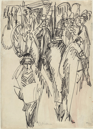 Ernst Ludwig Kirchner. Street Scene (Strassenszene). (1914)