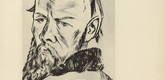 Max Beckmann. Portrait of Dostoyevsky (Bildnis Dostojewski) (plate, after p. VIII) from Ganymed. Blätter der Marées-Gesellschaft, vol. 3. 1921