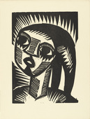Karl Schmidt-Rottluff. Girl with Braids (Mädchen mit Zöpfen) (plate, loose leaf) from the periodical Das Kunstblatt, vol. 2, no. 2 (Feb 1918). 1918 (executed 1917)