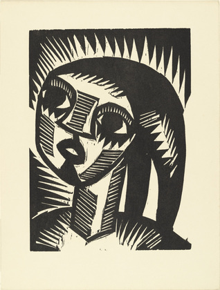 Karl Schmidt-Rottluff. Girl with Braids (Mädchen mit Zöpfen) (plate, loose leaf) from the periodical Das Kunstblatt, vol. 2, no. 2 (Feb 1918). 1918 (executed 1917)