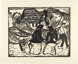 Karl Schmidt-Rottluff. At the Nets (Bei den Netzen) from the portfolio Ten Woodcuts by Schmidt-Rottluff (Zehn Holzschnitte von Schmidt-Rottluff). (1914), published 1919