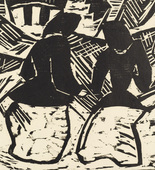 Karl Schmidt-Rottluff. At the Nets (Bei den Netzen) from the portfolio Ten Woodcuts by Schmidt-Rottluff (Zehn Holzschnitte von Schmidt-Rottluff). (1914), published 1919