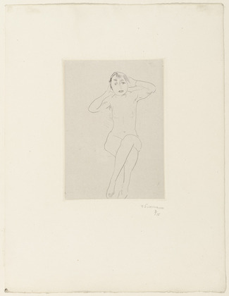Hans Purrmann. Seated Nude (Sitzender Mädchenakt mit erhobenen Armen). (c. 1920)
