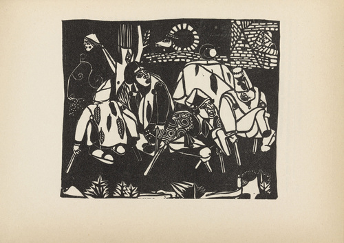 Heinrich Campendonk. The Beggar after Brueghel (Der Bettler nach Brueghel) (plate, after p. 144) from Ganymed. Blätter der Marées-Gesellschaft, vol. 4. 1922