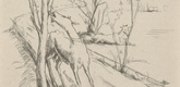 Felix Meseck. Landscape with Goats (Landschaft mit Ziegen) (plate, after p. 248) from Ganymed. Blätter der Marées-Gesellschaft, vol. 4. 1922
