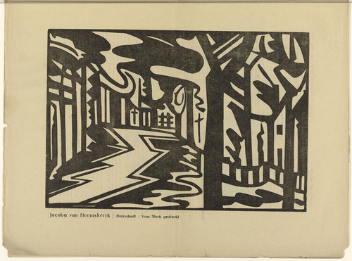 Jacoba van Heemskerck. Landscape with Zigzag Path (Landschaft mit Zickzackweg) (plate, p. 9) from the periodical Der Sturm. Wochenschrift für Kultur und Künste, vol. 8, no. 1 (April 1917). 1917