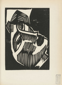 Karl Schmidt-Rottluff. Head (Kopf) (plate, after p. 128) from the periodical Genius. Zeitschrift für werdende und alte Kunst, vol. 1, no. 1. 1919 (print executed 1915)