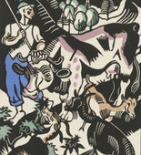 Richard Seewald. The Shepherd (Der Hirte) (plate, after p. 132) from the periodical Genius. Zeitschrift für werdende und alte Kunst, vol. 1, no. 1. 1919 (print executed 1918)