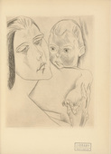 Heinrich Nauen. Mother and Child (Mutter und Kind) (plate, after p. 296) from the periodical Genius. Zeitschrift für werdende und alte Kunst, vol. 1, no. 2. 1919