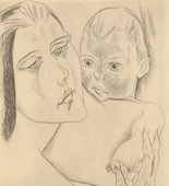 Heinrich Nauen. Mother and Child (Mutter und Kind) (plate, after p. 296) from the periodical Genius. Zeitschrift für werdende und alte Kunst, vol. 1, no. 2. 1919