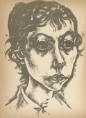 Ignaz Epper. Girl's Head (Mädchenkopf) (plate, after p. 308) from the periodical Genius. Zeitschrift für werdende und alte Kunst, vol. 1, no. 2. 1919