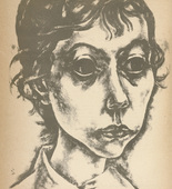 Ignaz Epper. Girl's Head (Mädchenkopf) (plate, after p. 308) from the periodical Genius. Zeitschrift für werdende und alte Kunst, vol. 1, no. 2. 1919