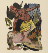Oskar Kokoschka. Plate (folio 8) from Mörder, Hoffnung der Frauen (Murderer, Hope of Women). (1916)