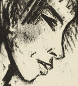 Otto Mueller. Three Girls in Profile (Drei Mädchen im Profil) for the First Annual Portfolio 1921, no. 2 (Brücke Artists) (Erste Jahresgabe 1921, no. 2 [Die Künstler der  Brücke]). (1921)