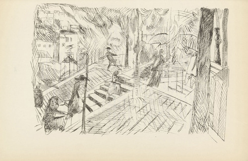 Rudolf Grossmann. Untitled (Southern Streetscene) (plate, [p. 199]) from the periodical  Zeit-Echo. Ein Kriegs-Tagebuch der Künstler, vol. 1, no. 13 (Apr 1915). 1915