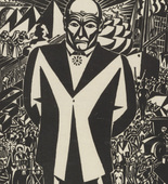 Frans Masereel. Business-man (plate, preceding p. 159) from the periodical Genius. Zeitschrift für werdende und alte Kunst, vol. 2, no. 1. 1920
